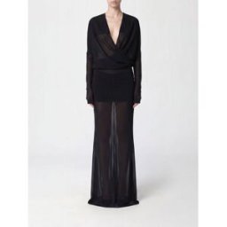 Entire Studios Abito da sera lungo a portafoglio slim fit con spacco posteriore Nero Taglia S