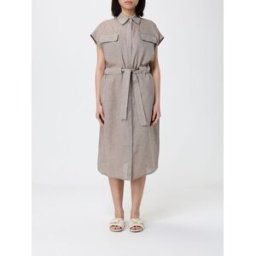 Fabiana Filippi Abito chemisier in lino Beige Taglia 44