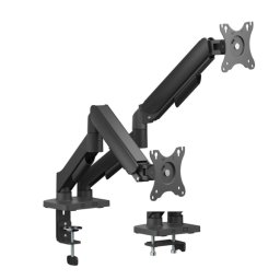 Supporto da tavolo per monitor/TV Aisens ECO con contrappeso girevole e inclinabile, 9 kg (3 perni - 2 bracci) 17-32" - Nero