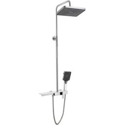 Aquapro COLONNA DOCCIA ACQUAPRO KEOLA 2 GETTI CROMO SOFFIONE ABS 200x300 cm MISCELATORE MECCANICO