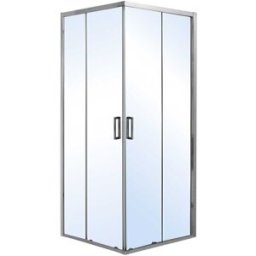 Tecnomat BOX DOCCIA MUSA RETTANGOLARE 70x90 H 190 cm PROFILI ARGENTO LUCIDO VETRO TRASPARENTE 6 mm