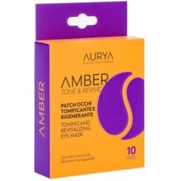 BeautytimeAurya Amber Tone & Revive - Patch per il contorno occhi tonificanti e illuminanti, 10 paia