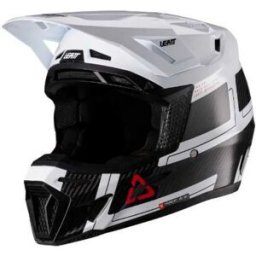Leatt Kit Casco Da Fuoristrada 9.5 Carbon+velocity 6.5 Iriz Carbon / White L
