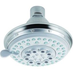 Aquapro SOFFIONE DOCCIA GIGLIO 5 GETTI ANTICALCARE IN ABS CROMATO Ø100 mm