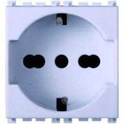 Ettroit Presa Schuko 2p+t 16a Colore Bianco Compatibile Con Vimar Arke Va2102b