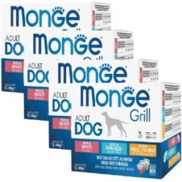 Kit Risparmio 48x100G Monge Dog Grill Busta MANZO MERLUZZO POLLO