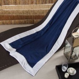 Frette Mediterranean Telo Mare Blu Navy/Bianco Telo Doccia