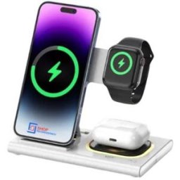 Caricatore Wireless iPhone, AirPods,Watch e Samsung - Bianco -