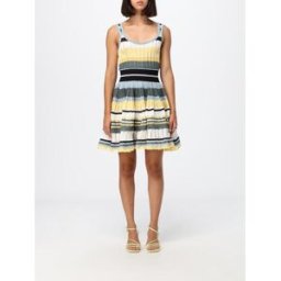 Alaïa Mini abito in maglia a righe multicolor con spalle scoperte Fantasia Taglia 36