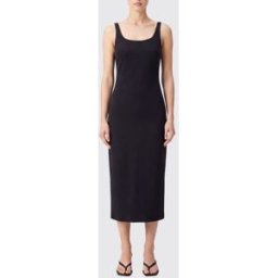 Jacquemus Abito midi a tubino in viscosa con scollatura quadrata Nero Taglia S