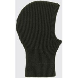 Mm6 Maison Margiela Balaclava in maglia di lana a coste con patch logo Verde Taglia S
