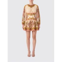 Zimmermann Mini abito Indra in seta e cotone a fantasia floreale Marrone Taglia 1