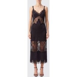 Pinko Abito midi sottoveste in raso con scollo a V e spalline sottili Marrone Taglia 40