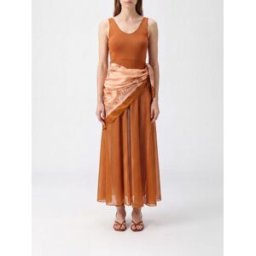 Zimmermann Abito midi Aster a fantasia paisley con nodo in vita e spalle scoperte Marrone Taglia 2