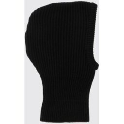 Mm6 Maison Margiela Balaclava in maglia di lana a coste con patch logo Nero Taglia S