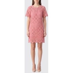 Michael Kors Mini abito a tubino in pizzo con maniche corte e girocollo Rosa Taglia S
