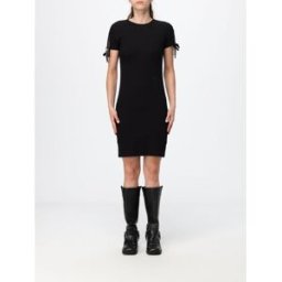 Burberry Mini abito a tubino slim fit in cotone stretch a coste Nero Taglia XS