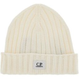 CP COMPANY Beanie in maglia con patch logo