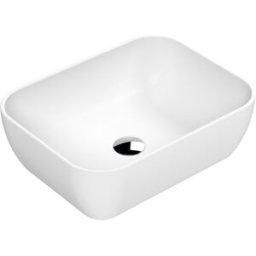 HudsonReed Lavabo Appoggio Quadrato Moderno Bianco Opaco 455x325mm