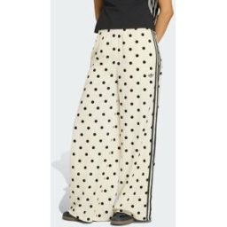 Adidas PANTALONI DI RASO A POIS A GAMBA LARGA XL Off White