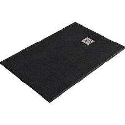 Tecnomat PIATTO DOCCIA EFFETTO PIETRA IN MARMORESINA NERO 80x100 cm H 3 cm PILETTA Ø 90 mm