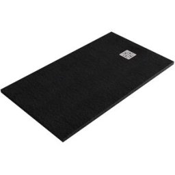 Tecnomat PIATTO DOCCIA EFFETTO PIETRA IN MARMORESINA NERO 70x120 H 3 cm PILETTA Ø 90 mm