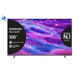 Samsung QE100QN80FUXZT, Smart TV Neo QLED 100'', Vision AI, 4K Mini LED, Processore NQ4 AI Gen2, 4K Upscaling, Motion Xcelerator 144Hz, Quantum HDR, Dolby Atmos & OTS Lite, Simple Chamfer Design