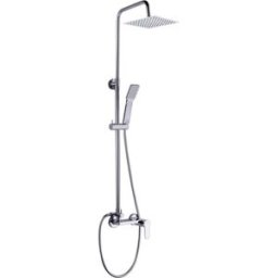 Aquapro COLONNA DOCCIA ACQUAPRO TIBERIA 1 GETTO CROMO SOFFIONE INOX 200x200 mm MISCELATORE MECCANICO