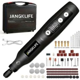 JANGKLIFE Kit Mini Trapano e Utensile Rotante - Set di 197 Accessori con Albero Flessibile, Ricaricabile USB, 5 Velocità per Progetti Fai-da-Te, Artigianato, Multi-Utensile