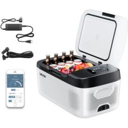 SucceBuy Frigorifero Portatile da 15L, Congelatore per Auto 12V/24V, Mini Frigo a Compressore per Camper, Viaggi, Campeggio e Attività all'Aperto