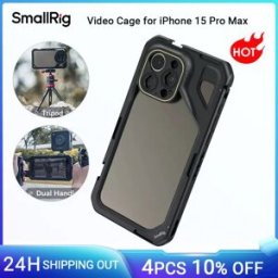 SmallRig Mobile Video Cage per iPhone 15 Pro per iPhone 15 Pro Max per registrazione Video/YouTube/Live Streaming/Vlog/videografia