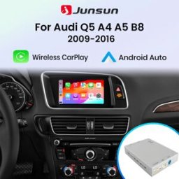 Junsun Interfaccia Decoder Wireless CarPlay Android Auto per Audi Q5 S5 A4 B8 A5 2009-2015 GPS Bluetooth Airplay Mirror Link