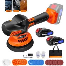 Other Lucidatrice per auto a batteria 21V, 6 velocità regolabili e diametro massimo del disco 125mm-150mm, kit di utensili elettrici per lucidatura, levigatura, sigillatura e smaltatura auto con 2 batterie