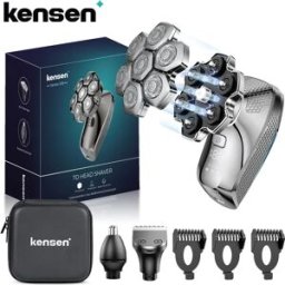 kensen S18 Rasoi per la testa per uomini calvi Display a LED 7D Rasoio ricaricabile Kit per toelettatura Rasoio elettrico magnetico 5 in 1 Tagliacapelli