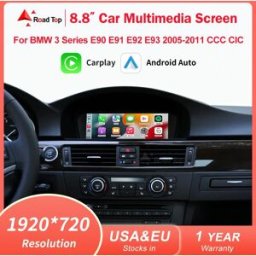 Road Top 8.8 "1920*720 Wireless CarPlay Android Auto Display multimediale per auto per BMW Serie 3 E90 E91 E92 E93 Serie 5 E60 E61 Touch Screen