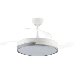 CRISTAL RECORD Ventilatore a soffitto con motore DC Plumax, 5 finiture disponibili, tecnologia LED 45W 4400 lumen, telecomando con timer, luce regolabile in colore e intensità, memoria inverter estate/inverno,