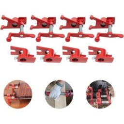 NONE Set di 4 fascette per tubi per incollaggio del legno da 3/4" Kit di fascette per barre a sgancio rapido in ghisa PRO per impieghi gravosi con base larga per la lavorazione del legno
