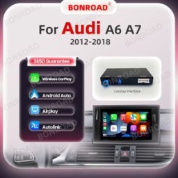 BONROAD Wireless CarPlay Android Auto Interface Adapter Box per Audi A6 A7 2012-2018 Mirror Link navigazione GPS Bluetooth