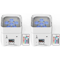 U'King 2PCS RGBWA + UV 6IN1 Batteria LED Par Light DMX 512 Telecomando senza fili 6x18W Led Stage Light per discoteca DJ Party Concerto