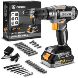 DEKO Trapano a batteria da donna 20V con batteria e caricabatterie Kit trapano avvitatore 20V adatto per utensili domestici per la lavorazione del legno