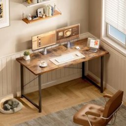 Coleshome Scrivania Piccola, 120X48Cm, Tavolo per Computer e Postazione di Lavoro, Scrivania per Studio, Ufficio, Camera da Letto
