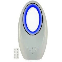JUJU Ventilatore senza lama Mixury, Silenzioso, Oscillazione, 60 W, Touch e telecomando, 3 velocità, Timer e 4 luci LED