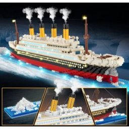 NONE Set di blocchi da costruzione Titanic con LED da 4100 pezzi, modello di nave da crociera classica ad alta definizione, kit di montaggio fai-da-te per appassionati di modellismo, regalo di Natale per