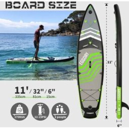 EGGORY 11' Tavola da Stand Up Paddle (SUP) da Touring 335cm con Supporto per Fotocamera, Doppio Scomparto Elastico, Capacità di Carico 170KG, Kit per Adulti