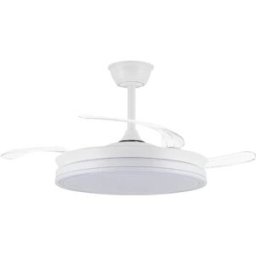 CRISTAL RECORD VENTILATORE DA SOFFITTO BEST SELLER con motore DC a 6 velocità, tecnologia LED SMART APP, sistema CCT da 72W, 7920 Lumen, telecomando con timer, LUCE REGOLABILE in colore e intensità, MEMORIA, motore