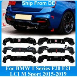 NONE Diffusore Posteriore per BMW F20 F21 Serie 1 116i 118i 120i 125i M135i M140i M-Sport LCI 2015-2019 Stile MP Spoiler Paraurti Posteriore con Luce LED Kit Carrozzeria Tuning