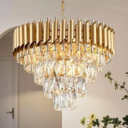 PIBAOGU Lampadario di Lusso in Cristallo, Illuminazione Moderna per Soggiorno, Lustre per Interni, Decorazione per Camera da Letto, Lampada a Sospensione LED