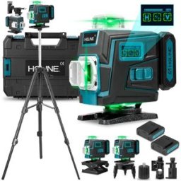 HGLINE Livella laser professionale a 16 linee con treppiede da 1 m e telecomando APP, autolivellante orizzontale e verticale