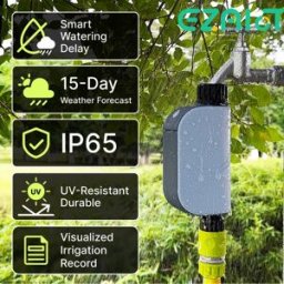 EZAIOT Timer per Irrigazione da Giardino Smart WIFI Tuya, Sistema Automatico di Irrigazione a Goccia con Telecomando, Valvola di Controllo dell'Acqua a Batteria, Controllo Vocale Alexa, Google Home, Yandex