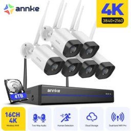 ANNKE Sistema di Telecamere di Sicurezza Wireless 8MP 4K, NVR 16CH con 4/6 Telecamere WiFi, Kit di Sorveglianza Esterna con Audio Bidirezionale